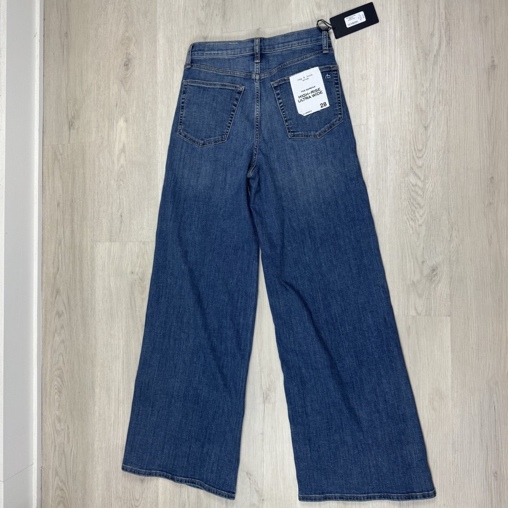 Rag & Bone Serena High Rise Ultra Wide‎ Leg Full Length Jeans Womens 28 $278 - Picture 4 of 8